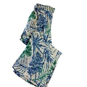 Dash Blue & Green Elastic waist Palm Pants With Pockets Size Medium